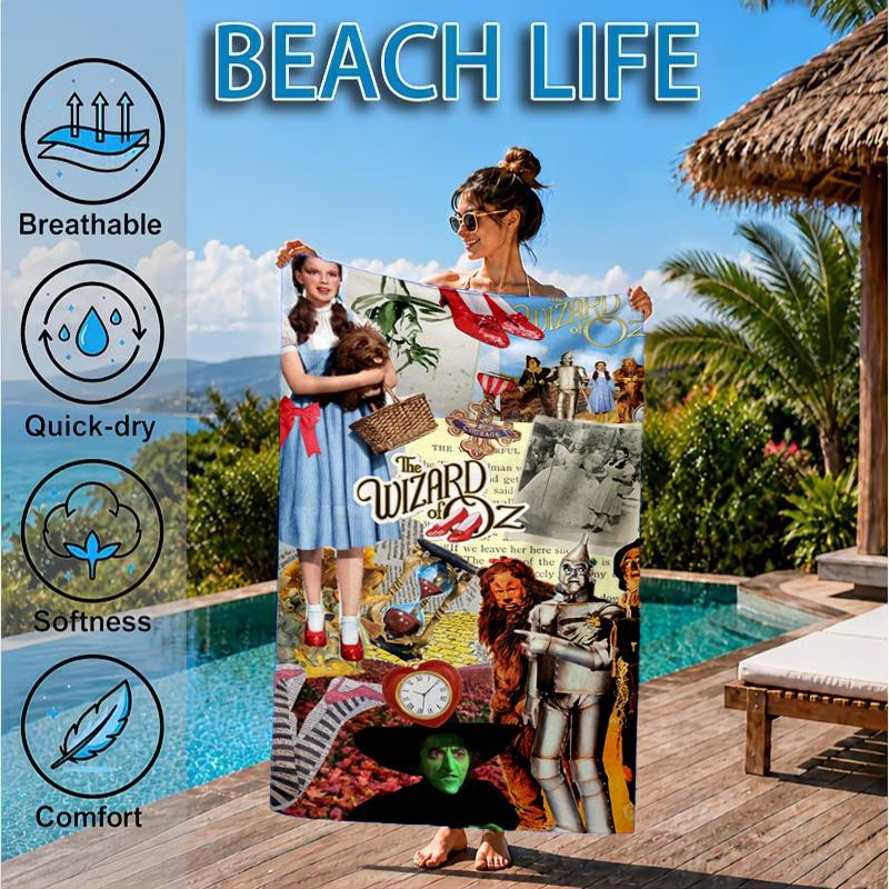Wonderful Wizard Adventure Beach Towel, Microfiber Beach Towel, Perfect For Pool, Beach, Travel, Home Decor Beach Party Fan gifts