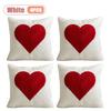 1-4PCS Heart Embroidery Pillow Cover Valentine‘s Day Love Pillowcase Cushion Case Round Floral Decor for Sofa Bed Wedding Gift