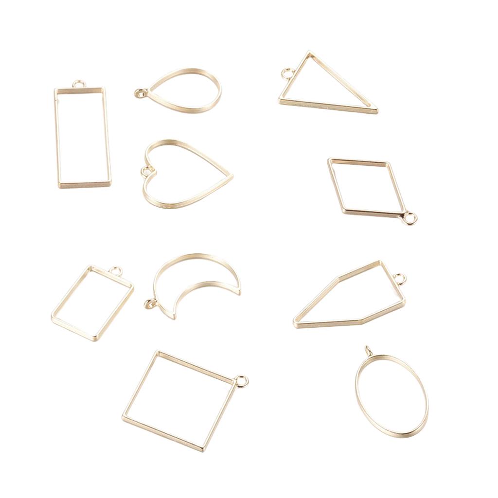 

10шт смешанные геометрические подвески, подвесные для ювелирных изделий, ремесла, серебро As the picture золотистый