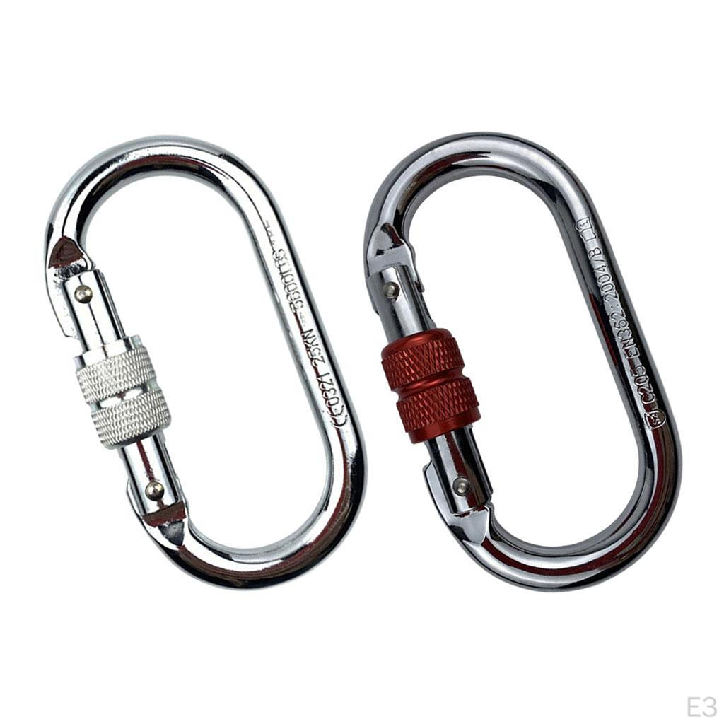 Rock Climbing Carabiner Connector Buckle Screw Locking Hook for Rappelling Traveling Hiking