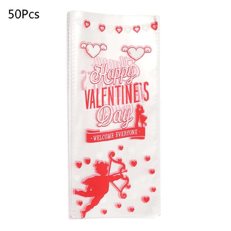 

Pack of 50 Valentines Party Cellophane Treat Bags Mixed Heart Print Party Bag