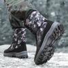 Men Women Winter Snow Boots Mid-Calf Camo Hiking Shoes Warm Faux Fur Lined TPR Sole Slip-Resistant Outdoor
