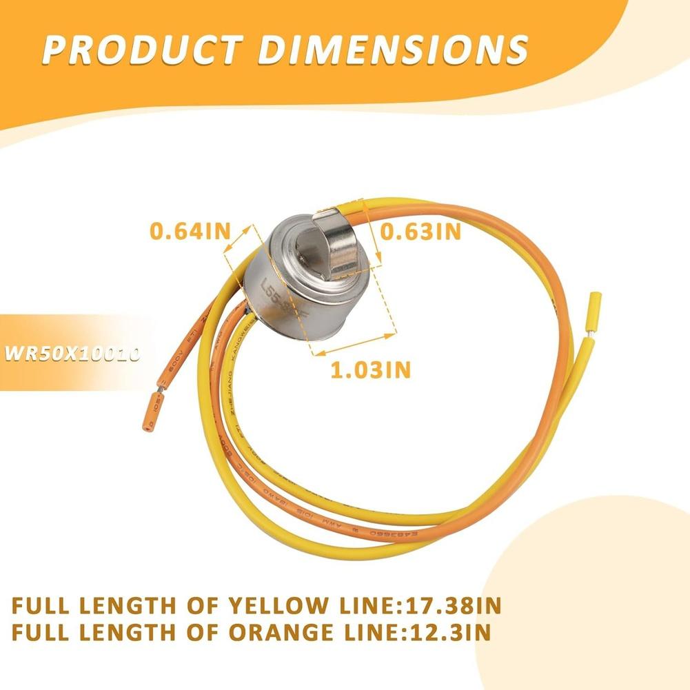 1pc WR50X10010 Refrigerator Defrosting Thermostat Replacement Parts WR50X0131 For Household Appliances