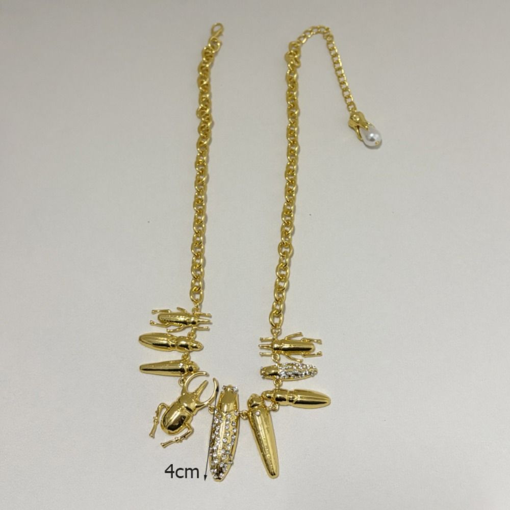 Fashion Alloy Beetle Bracelet Ladybugs Cicadas Beetle Exaggerated Insect Choker Collar Adjustable Gothic Beetle Necklace Gift