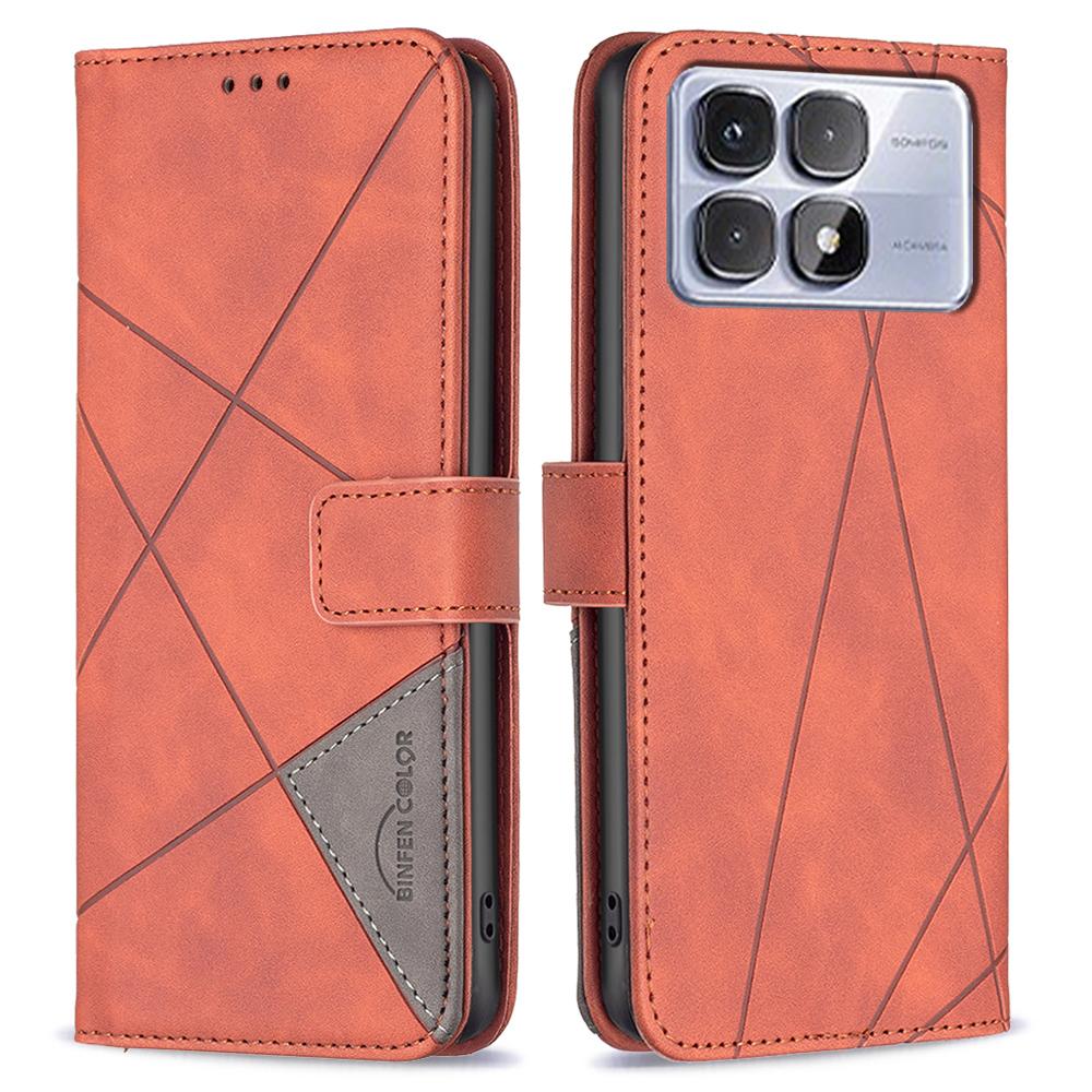 For Xiaomi Redmi K70 Ultra Phone Cases Wallet Stand Geometry Imprint Leather Cover