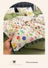 High-Value Cute Pom-Pom Bed Cover Set - Double-Layer Gauze Duvet & Sheets for Single Dormitory, 3-Piece Set