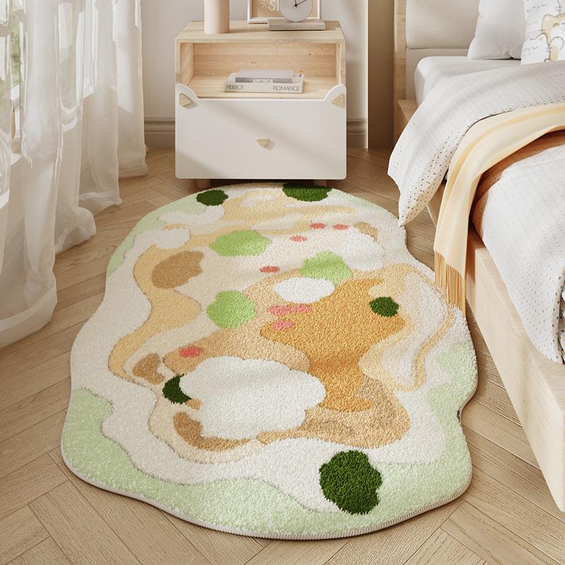 Irregular Shape Bedroom Decor Bedside Carpet Ins Style Carpets for Living Room Fluffy Soft Washable Plush Carpet Home Lounge Mat