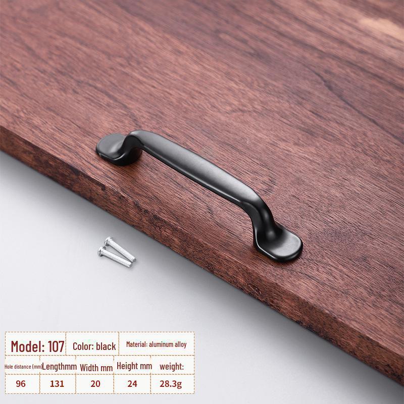 Black Aluminum Alloy European-Style Drawer & Cabinet Handle