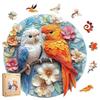 Qiuenisray Jigsaw Puzzle 200 Pieces Wooden Parrot Flowers (27.728.4cm) 3mm Thick Irregular Adhesive Sheet Adult Use Durable Laser Cut Cute Interior