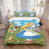 Alice Wonderland Print 3Pcs Bedding Setduvet Cover With 2 Bedropillowcase Home Birthday Gift