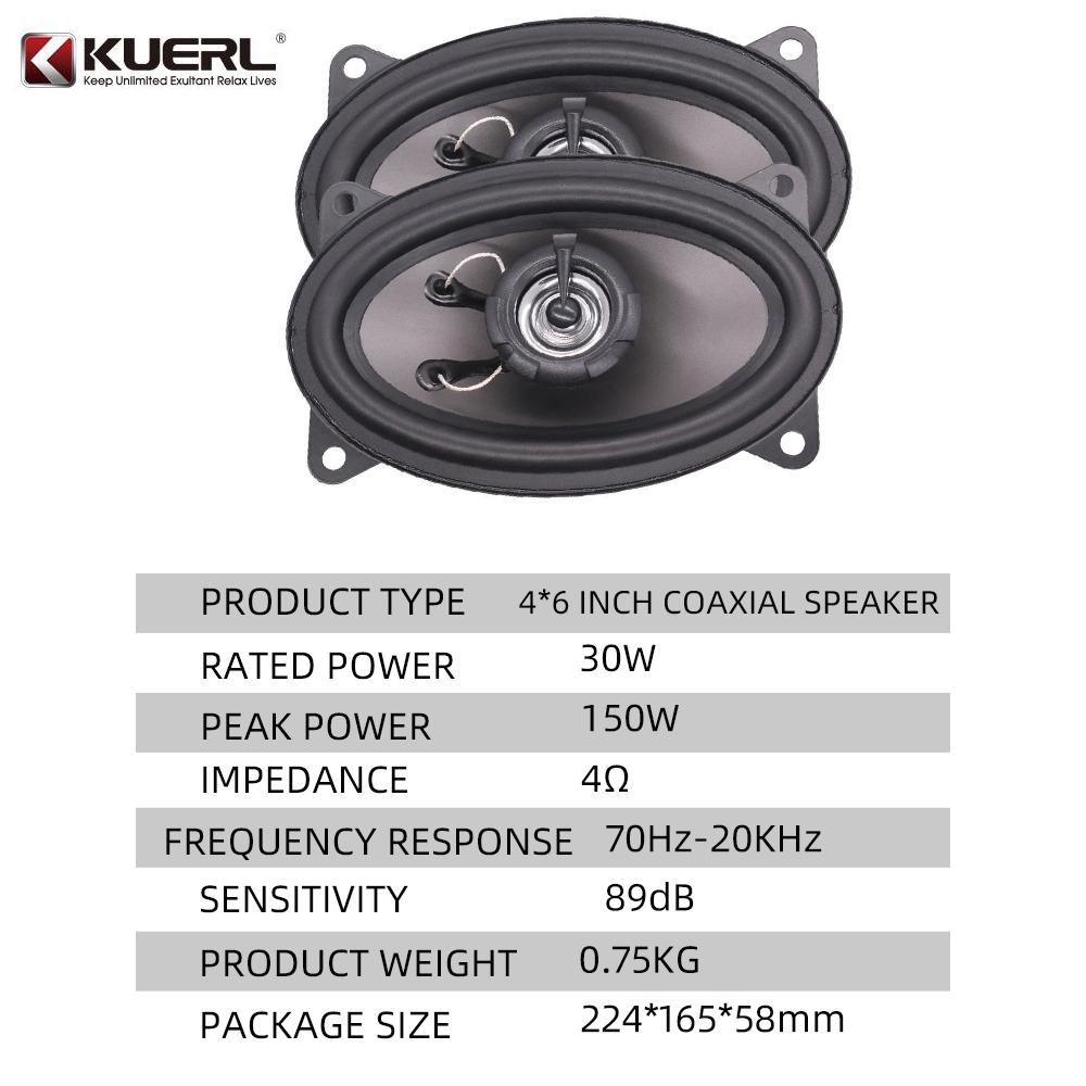 1Pair Universal Car Coaxial Speakers 4*6 Inch High Power Car Audio Stereo Speakers Full Range Audio Non-Destructive Installation