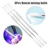 3 Adet Diş Çimentosu Spatulası Paslanmaz Çelik Karıştırma Spatulası Ekipmanı Çift Taraflı Tırnak Sanatı Makyaj Fondöten Karıştırma Çubuğu