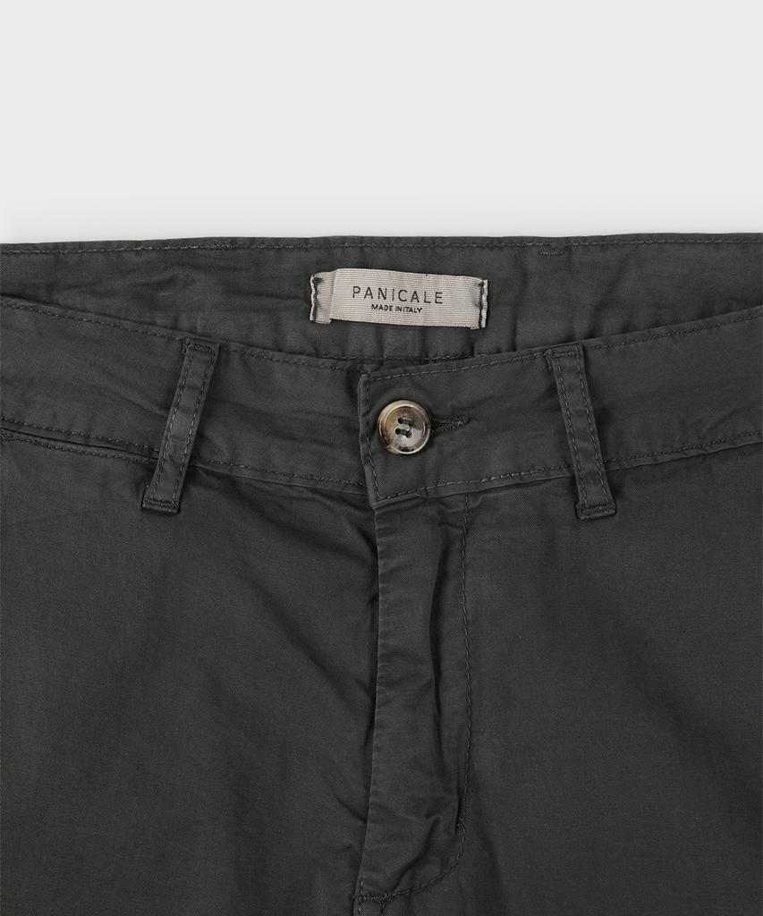 PANICALE Charcoal Slim Fit Dyed Cotton Pants