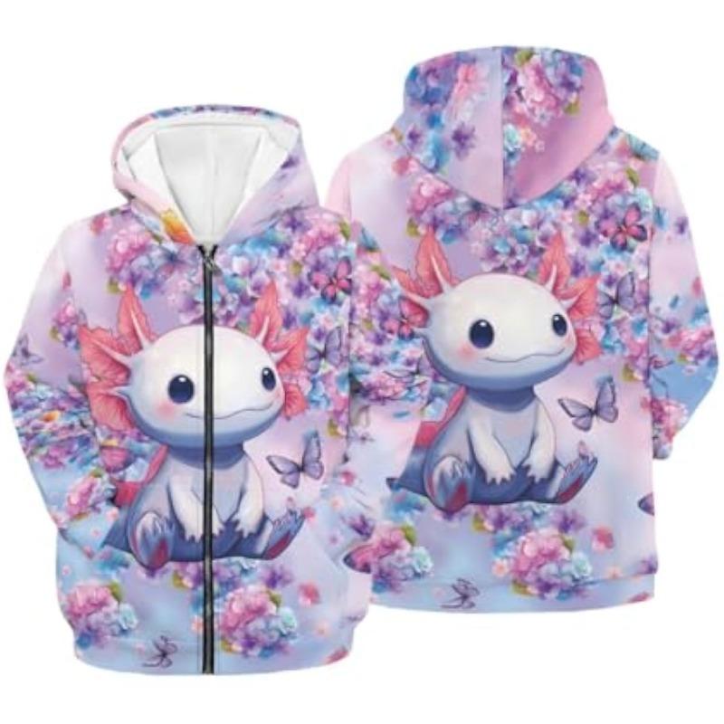 Women'S Zip Up Hoodie 3D Printed Hooded Sweatshirt Hoody Coat with Pocket
