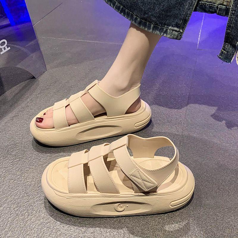 Sandals women's Roman sandals home non-slip and wear-resistant flat-bottomed cool slippers 2025 summer and autumn new fashion versatile outer wear