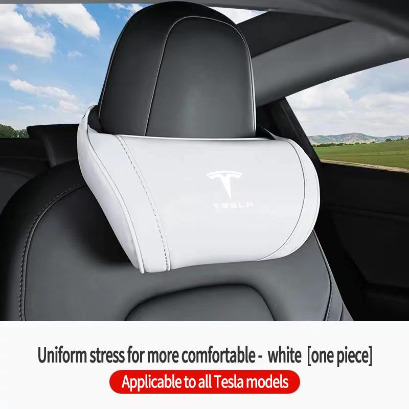 High-end Leather Car Headrest Interior Accessories For Tesla Model 3 Highland 2023 Model S Model X Model Y Model Y-Eur Roadster