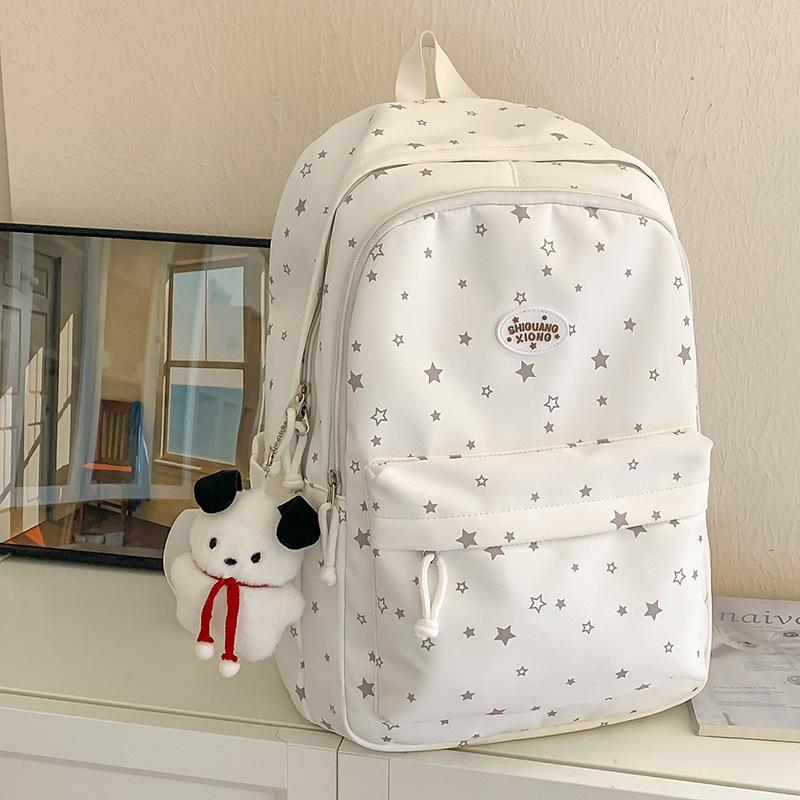 Schoolbag Japanese Star Printed Backpack Ins Style High Value Versatile Large Capacity Student Schoolbag Simple Casual Backpack