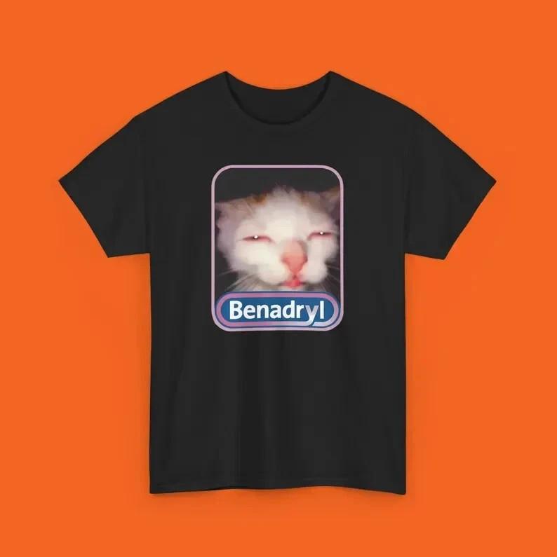 Benadryl Meme Cat T-Shirt Benny Cute Gift for Cat Lovers L