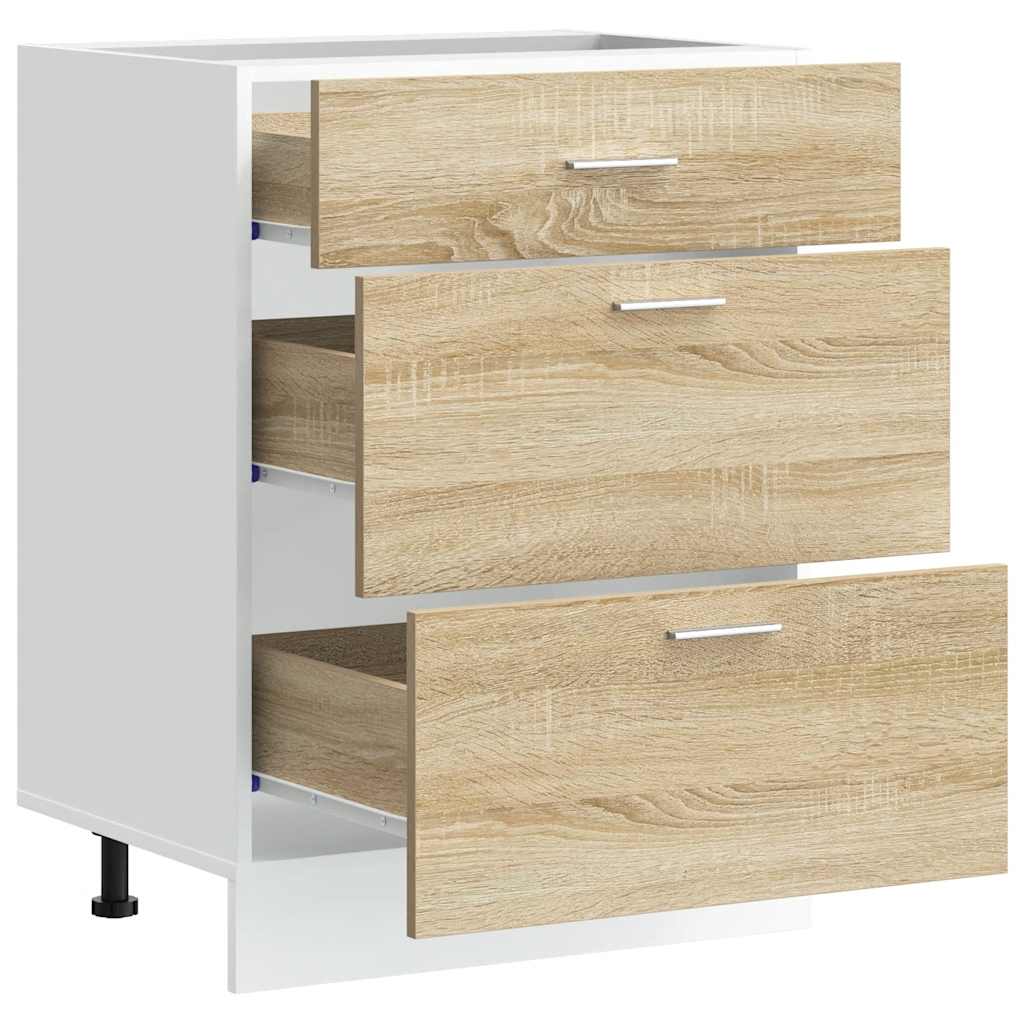 Lyon Kitchen Base Cabinet In Sonoma Oak Wood Composite