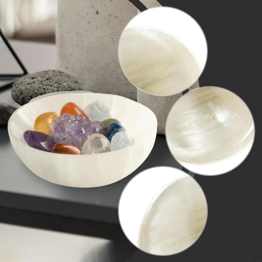 Selenite Crystal Bowl Decor Ornament Birthday Gift Decorative Jewelry Organizer for