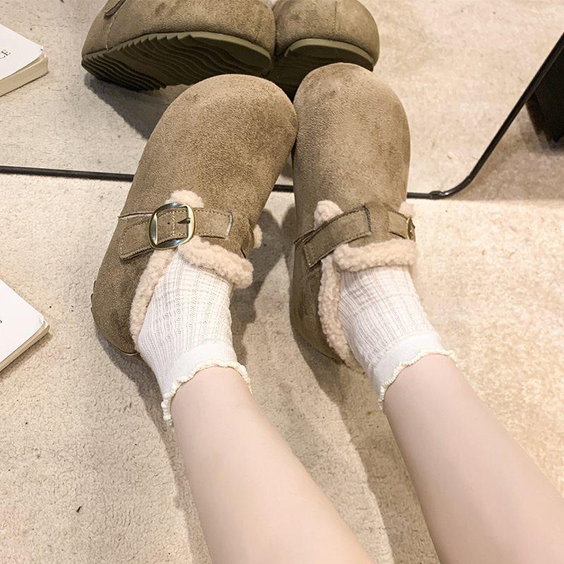 Boken Winter New Cotton Slippers Retro Mori One Pedal 2025 Mao Mao Slippers Slippers Casual Fashion