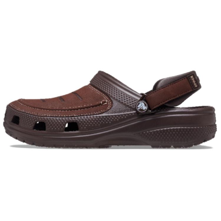 Crocs Yukon 2 Sports Clog Leather Comfortable Versatile Clogs Men Clogs Dark-Brown 207689-23D