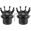 Front Axle Cap Covers for Motorcycle CNC Aluminum Alloy Precision Fit Crown Design (Black) - 2 Pieces