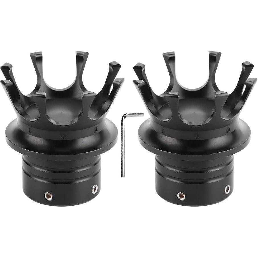 Front Axle Cap Covers for Motorcycle CNC Aluminum Alloy Precision Fit Crown Design (Black) - 2 Pieces чёрный