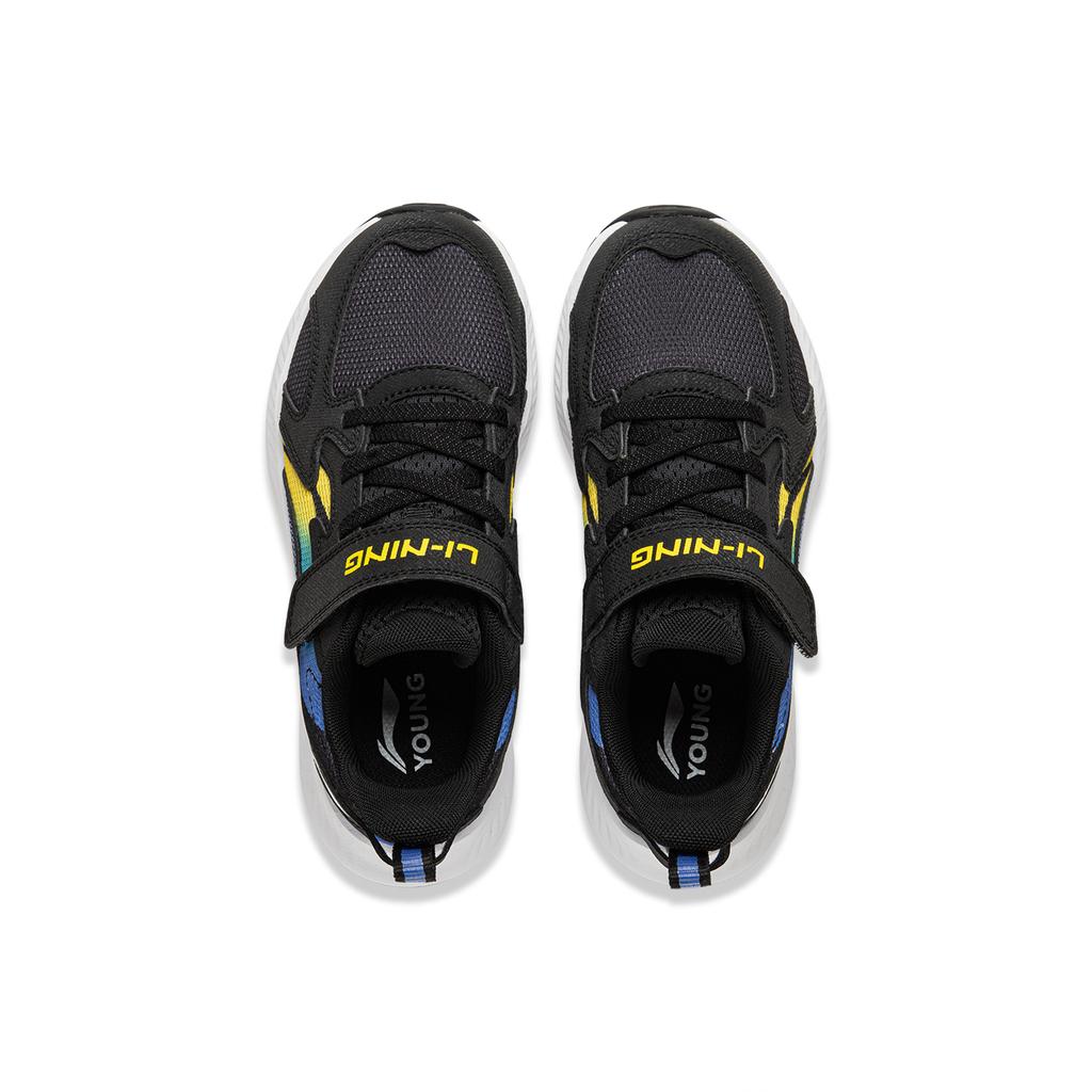 Li Ning Kids Sports Lifestyle Series Comfortable Low-Top Casual Shoes Kids Casual Shoes Black Rainbow-Blue YKNV004-3