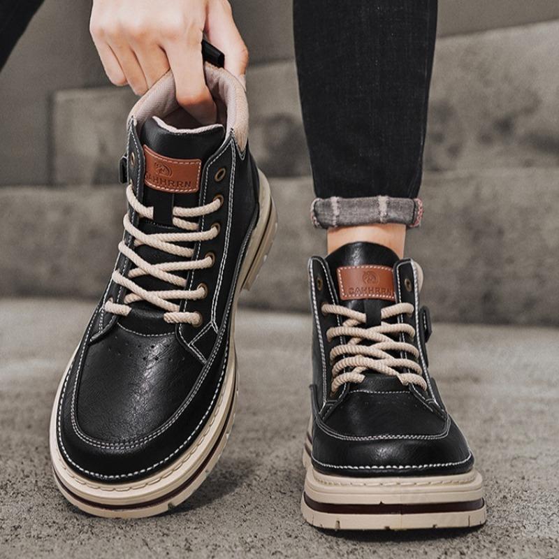 Fashion 2025 Autumn British Retro High Top Thick Soled Casual Short Boots for Men Fashion Trend Versatile Comfortable Chunky Ankle Boots