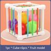 Baby Montessori Sensory Toys Shape Sorter Cube Baby Toys with Colorful Fruits Activity Learning Fine Motor Skill for 1 Year Old