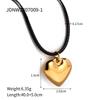 3D Heart Pendant Bead Necklace Gold Love Jewelry Elegant Women Accessories