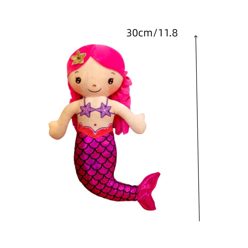 Милая мультяшная кукла-русалка, плюшевая игрушка для девочек, подарок, подушка для сна 30cm/11.8in красный