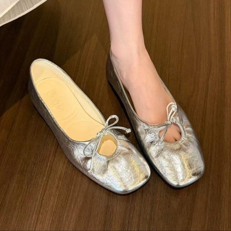 Fashion New Luxury Fashion Butterfly-Knot Ladies Flat with Shoes Female Slides Silk Footwear Shallow Ballet Flats Dance Shoes for Women