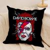 David Bowie Kissenbezug Weicher Plüschstoff Beidseitig Bedruckter Sofakissenbezug für Alle Jahreszeiten Heimdekoration Geschenk