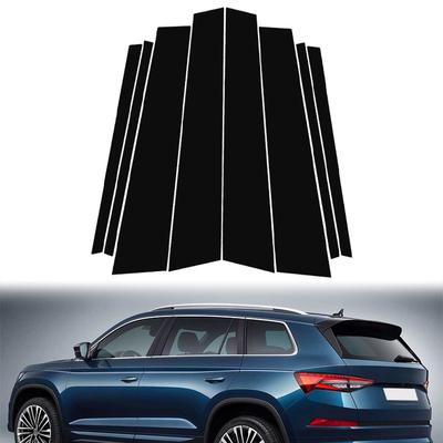 8pcs Glossy Black Car Door Window Column B C Pillar Posts Trim Decorative Stickers Fit for Skoda Kodiaq 2017-2024