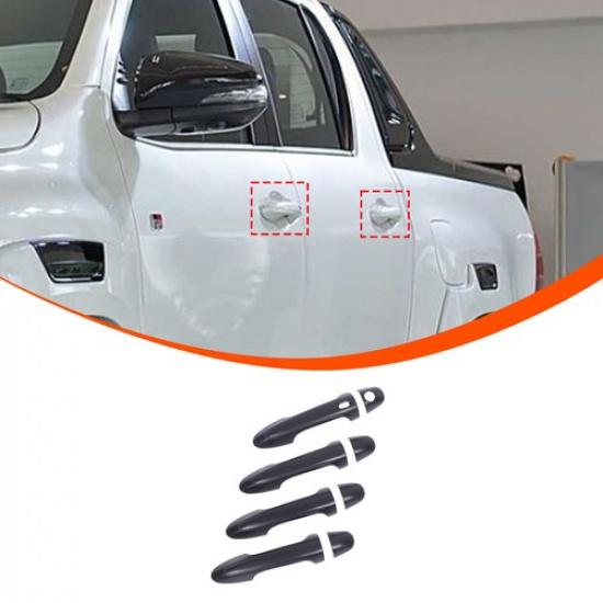 

Black Exterior Door Handle Decor Cover Trim For Toyota Hilux 2015-2024