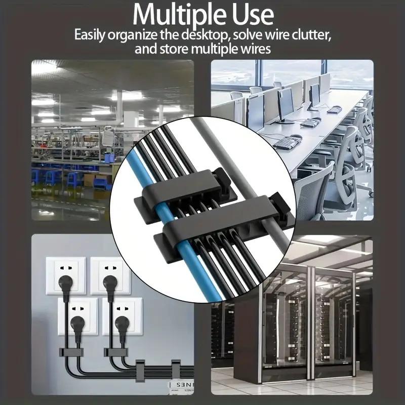 Self Adhesive Cable Management Clips-Cable Organizers Wire Clips Cord Holder For Office TV PC Ethernet Cable Under Desk Home