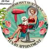 2D Flat Aluminum Vintage Metal Wreath Round Sign Hairdresser Poster, Hair Salon Decor, Hair Salon Suitable for Home and Kitchen Bar Cafe Garage Wall