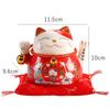 Ceramic Beckoning Lucky Cat Battery Powered Fortune Cat Waving Arm Maneki Neko Gift Idea Box Home Use Decoration Best Centerpiece 45
