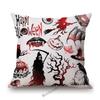 Halloween Decoration Zombie Party Pumpkin Head Skull Witches Print Cotton Linen Sofa Throw Pillow Case Car Cushion Cover