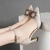 Fashion Shoes for Women 2025 Fashion Buckle Strap Women's High Heels Sexy Elegant Pointed Toe Thin Heels Diamond Hot Sale Ladies Shoes