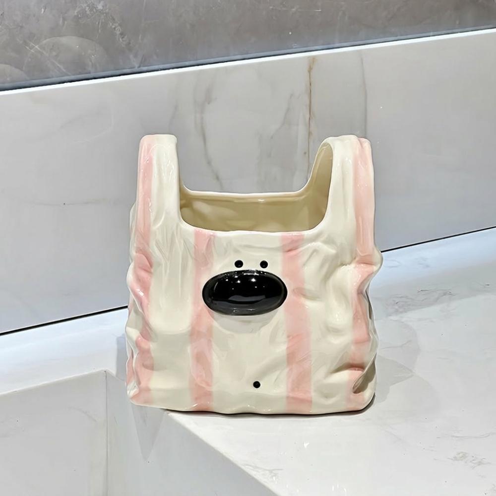 Estuche de Cerámica Estilo Bolso Portadocumentos de Escritorio con Forma de Cachorro Organizador de Escritorio