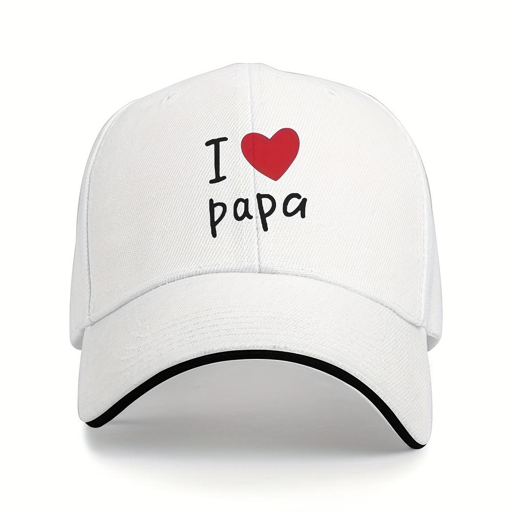 I Love Papa Graphic Print Baseball Cap Adjustable Polyester Casual Hip Hop Adult Hat