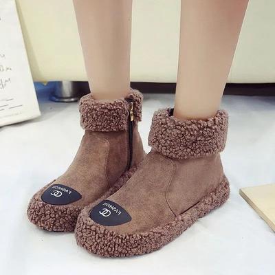2025 Autumn and Winter Korean Version Versatile Casual Fashion New Women's Shoes Snow Boots Thick-soled Student Flat-bottomed Fluffy Short Boots