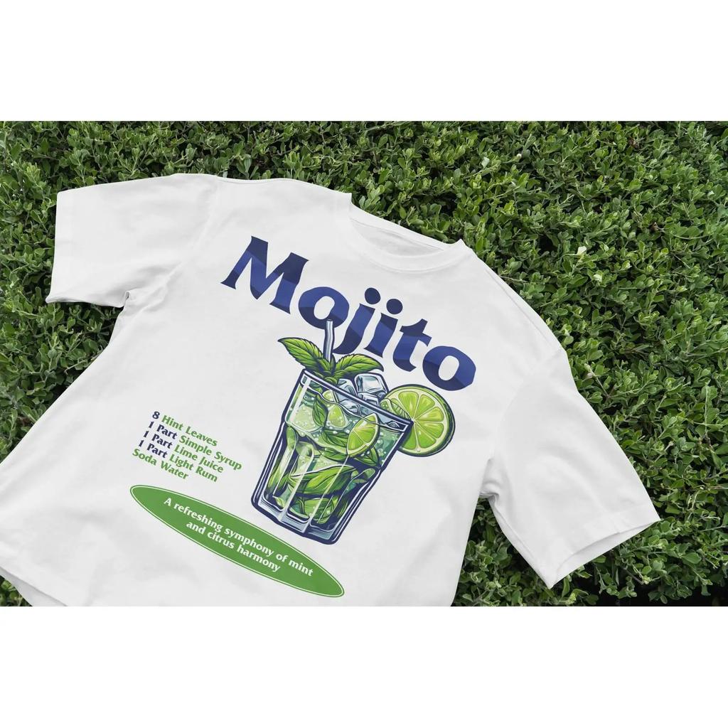 Mojito Cocktail Recipe T Shirt Retro Y2k Aesthetic 2000s Cute Casual Summer Streetwear Vintage Soft