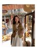 Petite Chic French Lace-up Collar Shirt for Women – White Blouse for Spring/Autumn