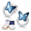 Silver Butterfly Earrings Blue Butterfly Wings Butterfly Silver 925