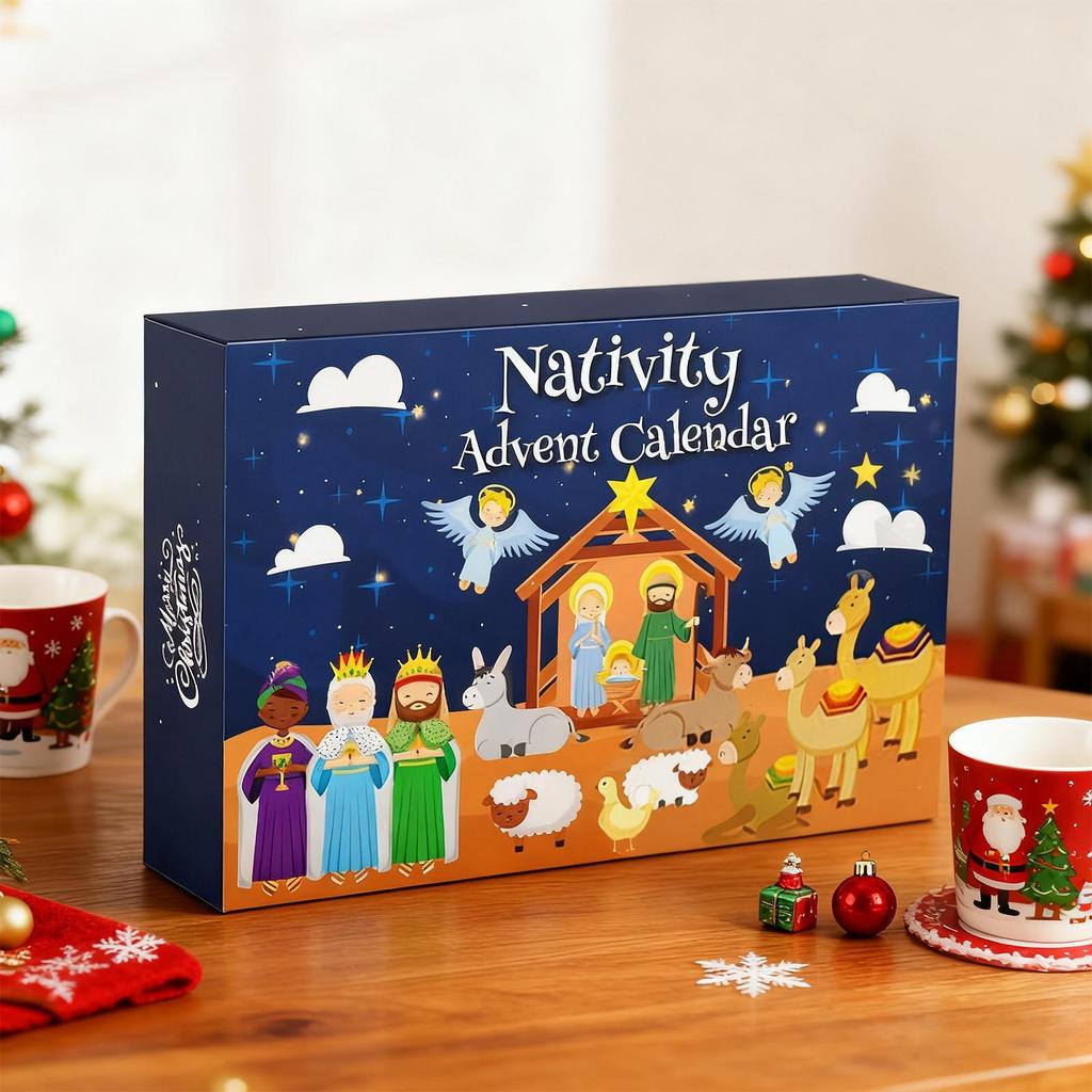 2026 Countdown Calendar 25 Days Nativity Toys 2026 Jesus Scene Christmas Calendar Toys for Kids Bedroom Living Room Classroom