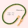 New Emerald Geen Zircon Gold Color Charm Bracelets For Girls Gold Filled Fashion Jewelry Party Women Luxury Accessories Bracelet
